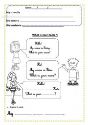 English Worksheet: what is your name?