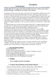 English Worksheet: Corruption 