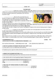 English Worksheet: reading comprehension 