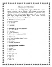 Reading comprehension