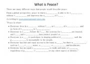 What is peace? /30th JANUARY