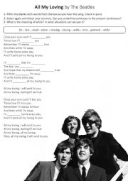 English Worksheet: Fill in the blank - All My Loving - The Beatles