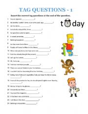 English Worksheet: Practise tag questions