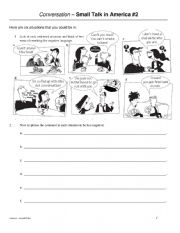 English Worksheet: Conversation: Small Talk in America #2