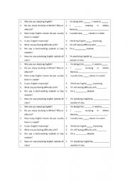 English Worksheet: why are you studying english