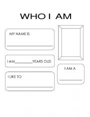 English Worksheet: Who I am