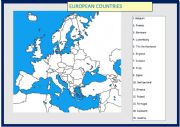 English Worksheet: Map of Europe to complete