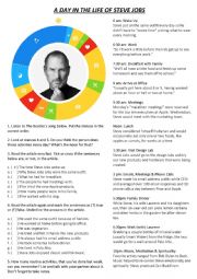 English Worksheet: Reading - A Day In The Life of Steve Jobs - Authentic Material