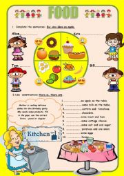 English Worksheet: Food