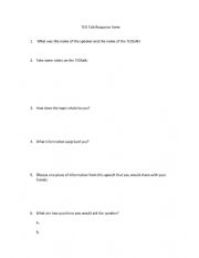 English Worksheet: Ted Talk Response 