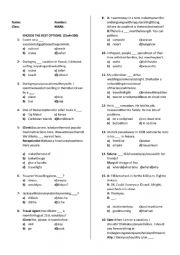 English Worksheet: exam 2