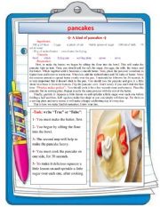 English Worksheet: -- A kind of pancakes -