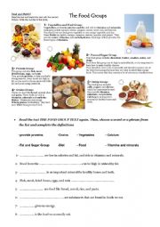 English Worksheet: FOOD GROUPS