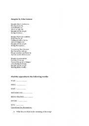 English Worksheet: imagine