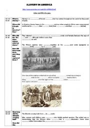 English Worksheet: Slavery in America