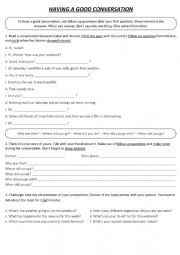 English Worksheet: Speaking - Having a Good Conversation