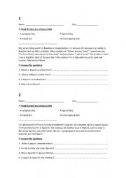 English Worksheet: Reading Comprehension 