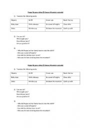 English Worksheet: Peppa pig goes skiing (Snowy mountain episode)