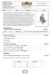 English Worksheet: END OF TERM TEST