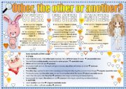 English Worksheet: OTHER, THE OTHER OR ANOTHER? WORKSHEET