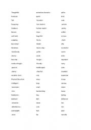 English Worksheet: adjectiives