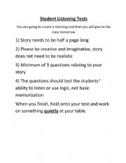 English Worksheet: Student Listening Tests