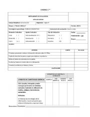 English Worksheet: EVALUATION FROMATS