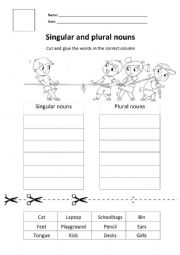 English Worksheet: Singular and plural nouns