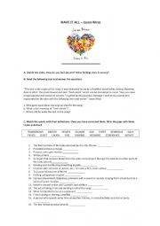 English Worksheet: HAVE IT ALL Jason Mraz 