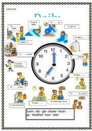 English Worksheet: Daily routine