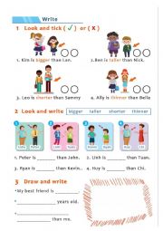English Worksheet: Comparatives with short adjectives 