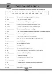 English Worksheet: Compound noums