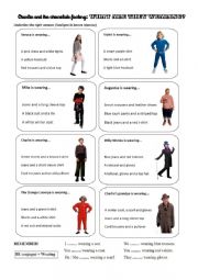 English Worksheet: Charlie and the chocolate factory - What are they wearing