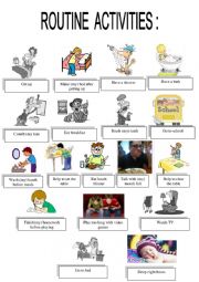 English Worksheet: ROUTINE VOCABULARY