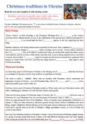 English Worksheet: Christmas in Ukraine