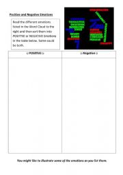 English Worksheet: Positive and Negative Emotions1