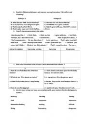 English Worksheet: Asking for and giving opinion