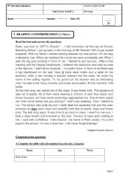 English Worksheet: End of term test 1