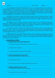 English Worksheet: Global test second year bac first semester ticket to English
