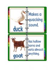 English Worksheet: Flashcards - Domestic Animals With Descriptions 1