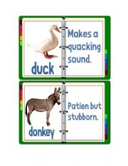 English Worksheet: Flashcards - Domestic Animals With Descriptions 2