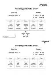 English Worksheet: whos who - have you got....?