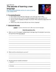 English Worksheet: The Secrets of Learning a New Language TED, Int-Adv