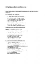 English Worksheet: Simple past or Continuous.