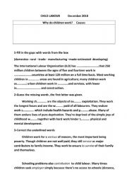 English Worksheet: child labour  lesson 10