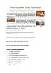 English Worksheet: how to make bread