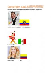 English Worksheet: Countries and Nationalities
