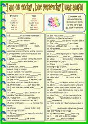 English Worksheet: Be : past or present practice