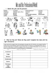 Jobs VS descriptions - vocabulary worksheet