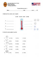 English Worksheet: test  weather 